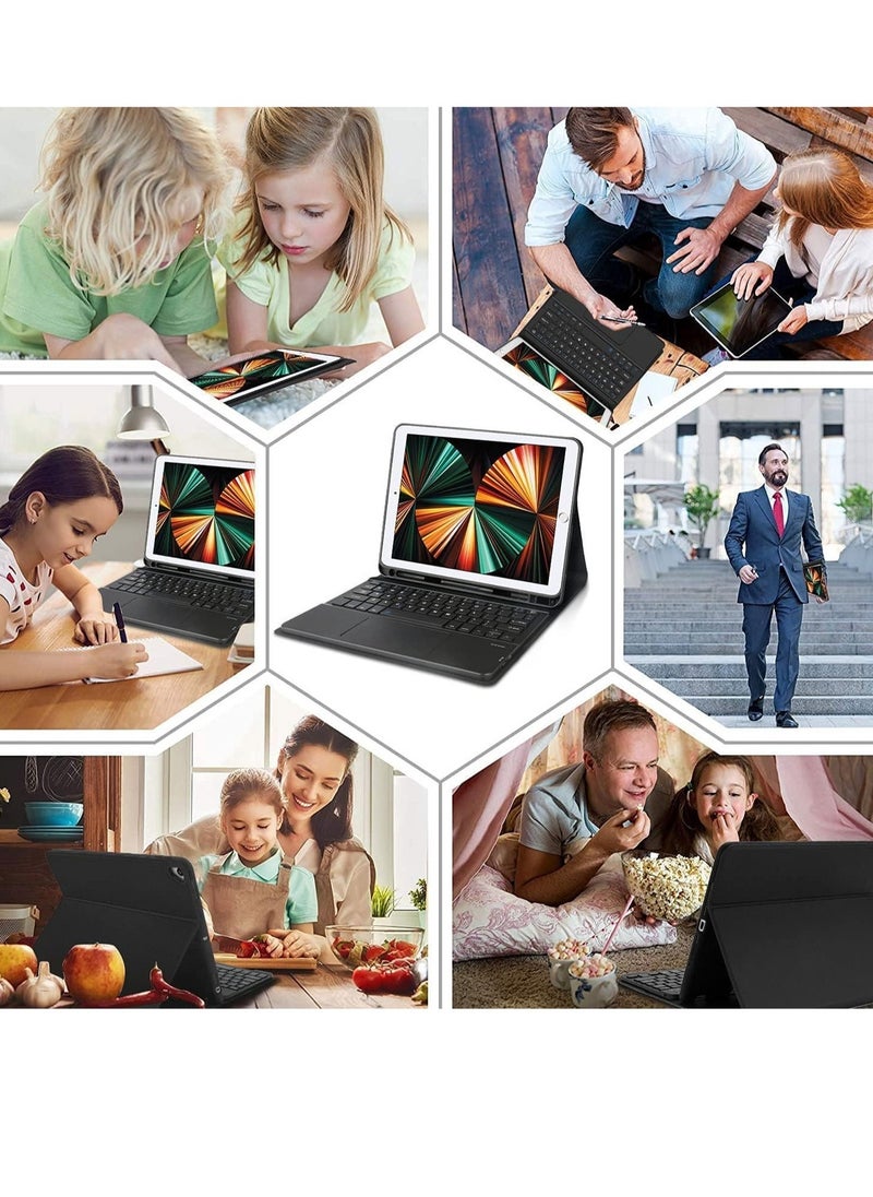 iPad 9.7 Keyboard Case for iPad 6th Generation 2018 iPad 5th Gen 2017 iPad Air 2 & Air iPad Pro 9.7 Wireless Bluetooth Touchpad Keyboard Protective Case with Pencil Holder