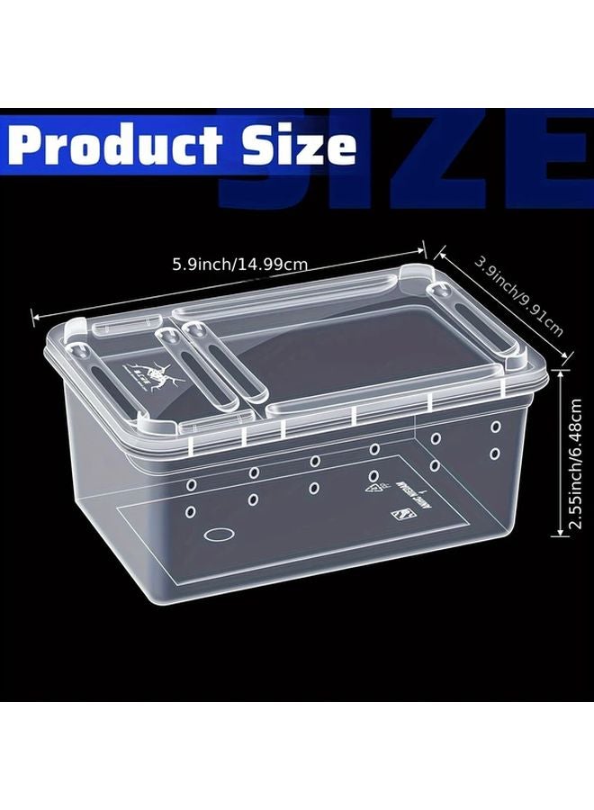 Transparent Plastic Terrarium Reptile Breeding Box 8pcs Easy Access Lid - Image 4