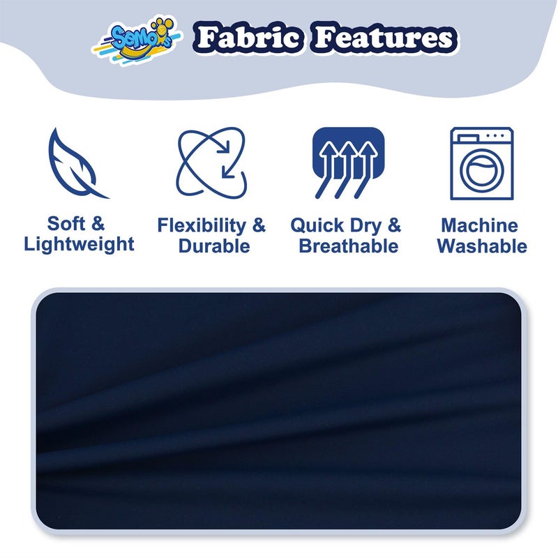 Semois Boys Swim Shirt Rash Guard Long Sleeve for Kids Toddler Rashguard Water Swimwear UPF+ 50 Swimming Sun Shirt Navy Blue Swim Top 5-6Y - Image 5