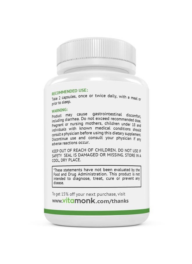 VitaMonk - Quad Magnesium Blend by Vitamonk - with Magnesium Orotate, Glycinate Chelate, Magnesium Taurate and Di- Magnesium Malate - High Absorption Magnesium Complex for Sleep, Heart, and Mood - Image 1