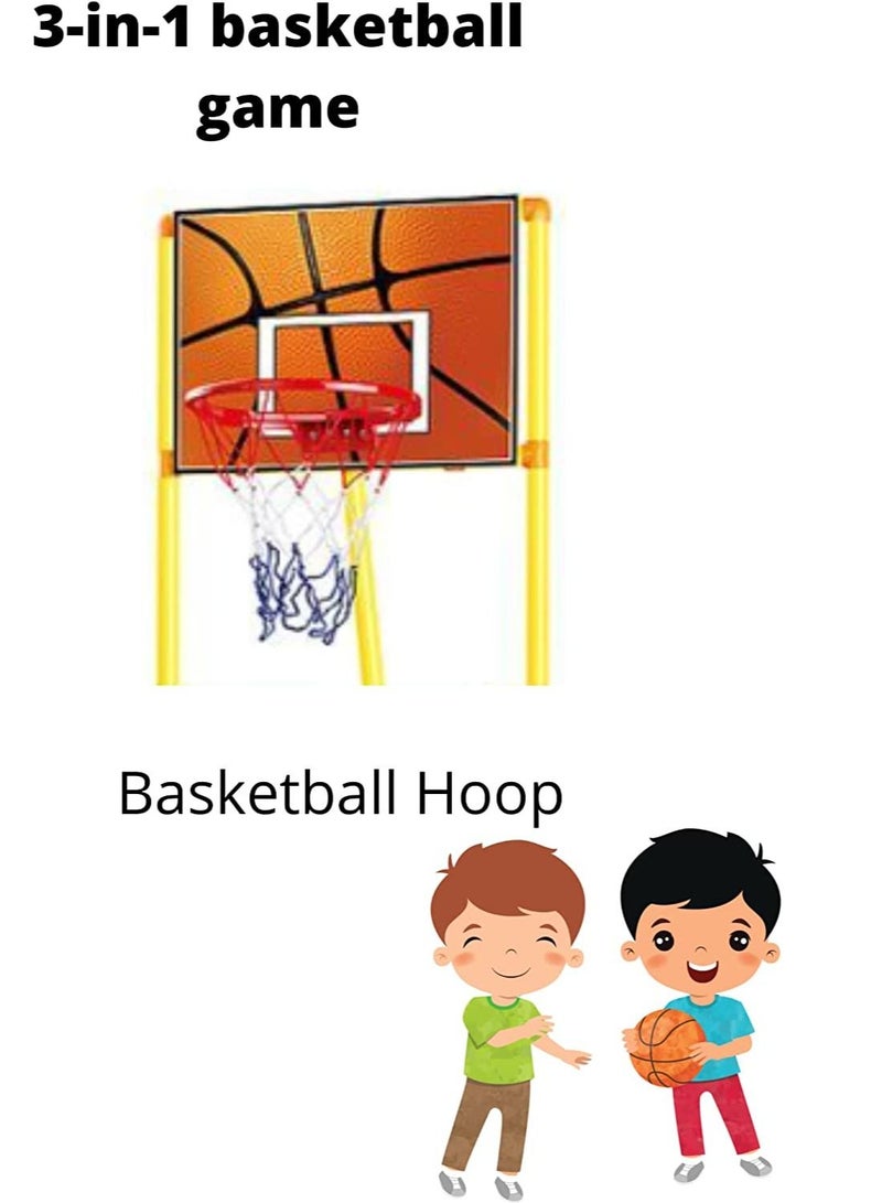 3-in-1 Basketball Game Indoor Outdoor Soccer and king shoot Sport Games Children Training Practice Toy Set