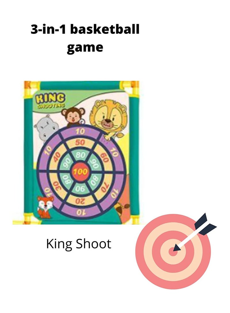 3-in-1 Basketball Game Indoor Outdoor Soccer and king shoot Sport Games Children Training Practice Toy Set