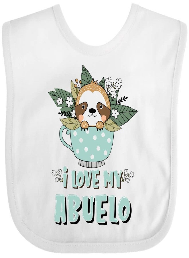 inktastic Teacup Raccoon I Love My Abuelo Baby Bib White 41c50 - Image 1