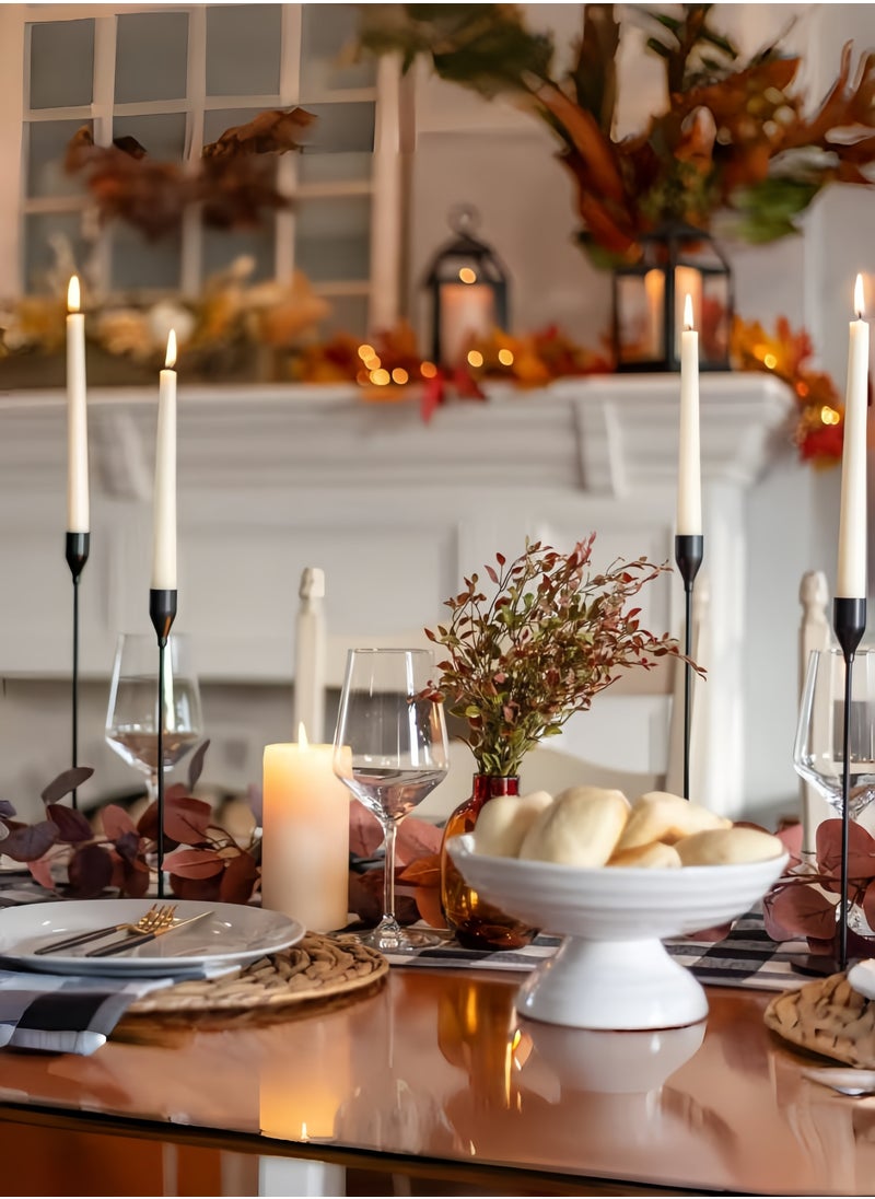 nihao 6Pcs Matte Black Candle Holders, Taper Metal Candlestick Holders for 3/4" Taper Candles&Led Modern Metal Candle Stands Decorative Table Centerpieces for Wedding Dinning Party Church,Decorative Fitting（2*23CM，2*28CM and 2*33CM）  - Image 5