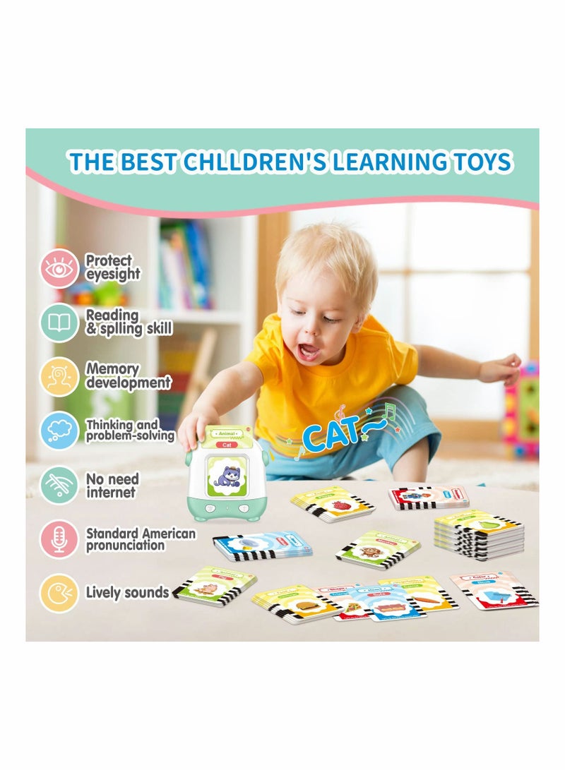 Educational Toddler Flash Cards Learning Toys for Kids Age 2-5 with 110 Cards and Sound Effects Perfect Birthday Gift Green - Image 3