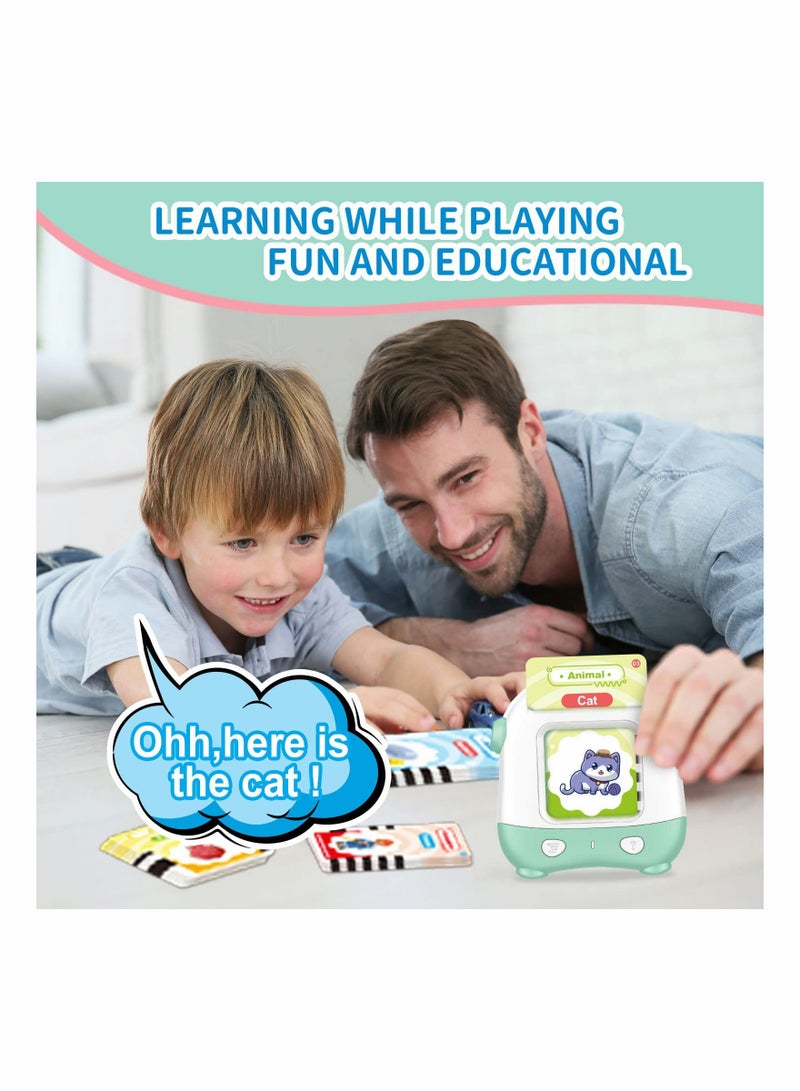 Educational Toddler Flash Cards Learning Toys for Kids Age 2-5 with 110 Cards and Sound Effects Perfect Birthday Gift Green - Image 4