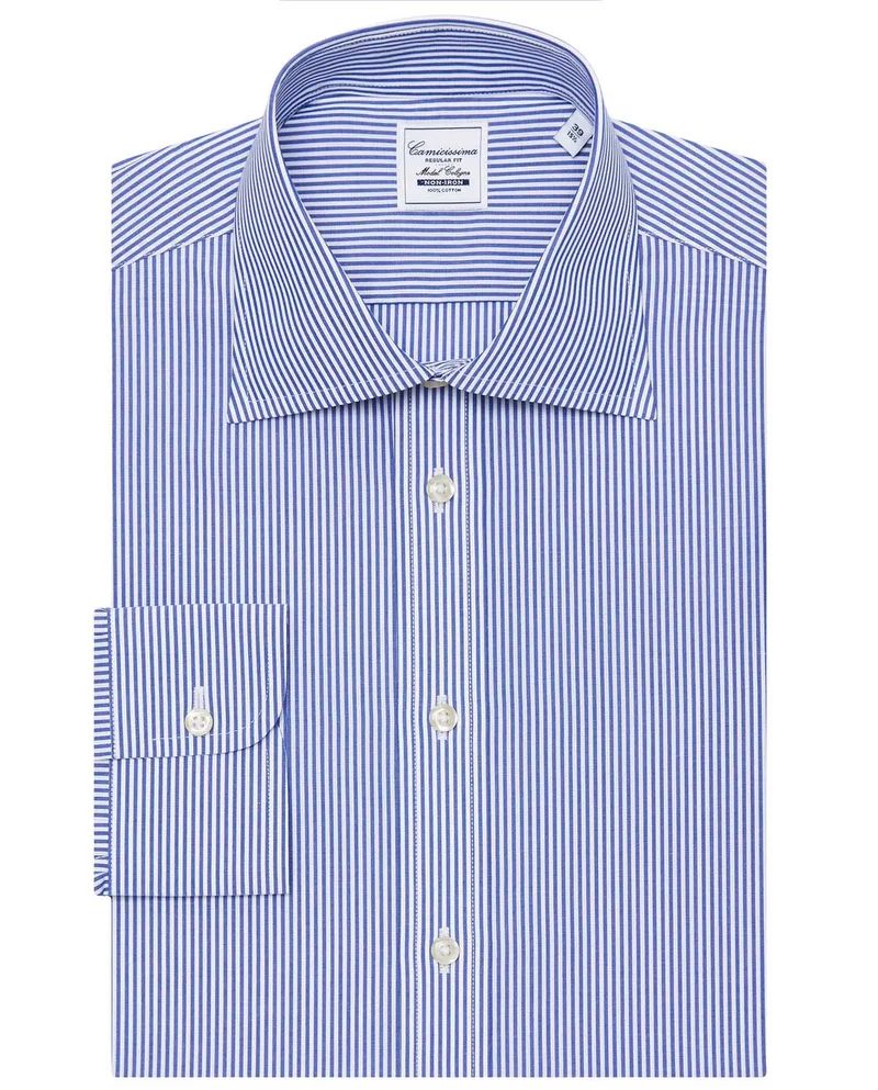 Camicissima Non-Iron Poplin Shirt With Blue Stripes, Regular