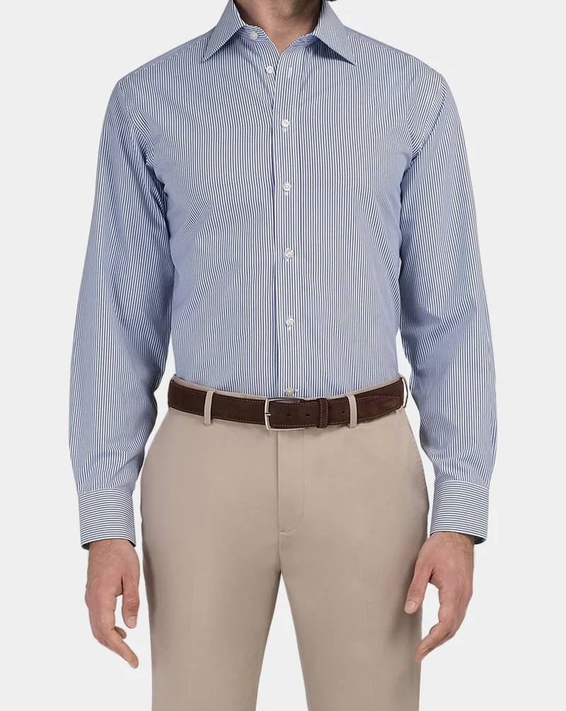 Camicissima Non-Iron Poplin Shirt With Blue Stripes, Regular