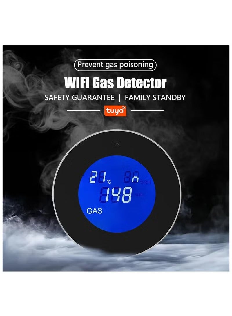 Tuya WiFi Smart Natural Gas Leakage Detector Fire Security Alarm Digital LCD Temperature Display Gas Sensor for Home Kitchen - Image 2