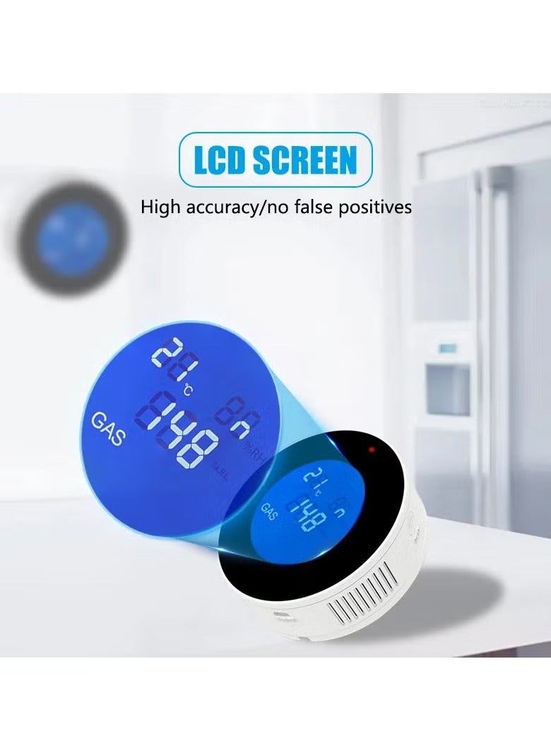 Tuya WiFi Smart Natural Gas Leakage Detector Fire Security Alarm Digital LCD Temperature Display Gas Sensor for Home Kitchen - Image 4
