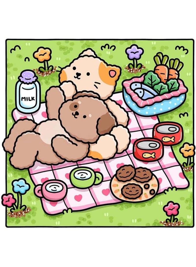 ميتوي كتاب تلوين للبالغين والمراهقين ، لحظات الحب والأنشطة المريحة ، تصاميم لطيفة للاسترخاء - Image 3