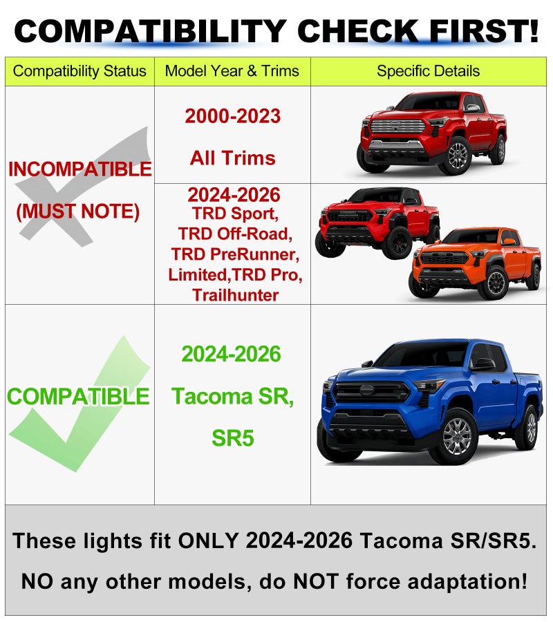 NEOXIST Direct-Snap LED Grill Lights for 2024 2025 2026 Toyota Tacoma Raptor Lights Front Grille Light Bar 4th Gen Tacoma Accessories (White, SR SR5 Only) - Image 2