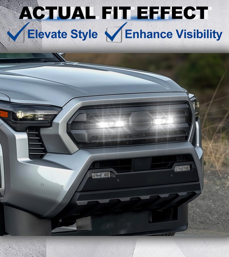 NEOXIST Direct-Snap LED Grill Lights for 2024 2025 2026 Toyota Tacoma Raptor Lights Front Grille Light Bar 4th Gen Tacoma Accessories (White, SR SR5 Only) - Image 4