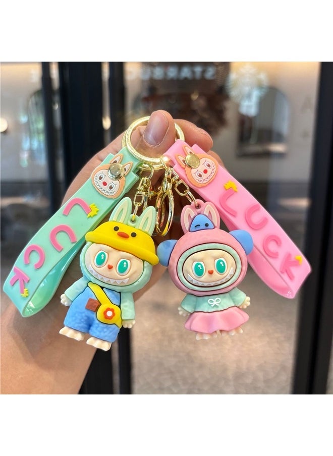 yongsheng 2pcs Cartoon Silicone Keychain Accessory，Purse Charm，Cute Keychain，Purse Charm for Handbags，Keychain Cute，Bag Charms for Handbag  - Image 2