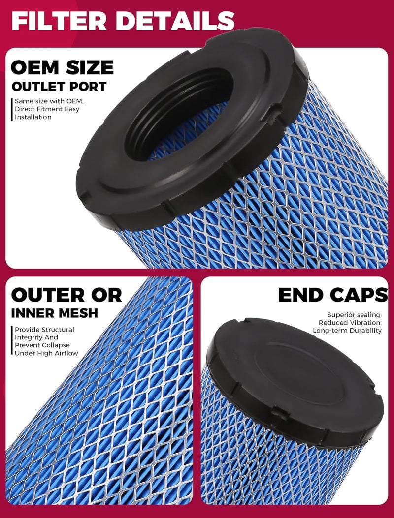 OLIFANT 2pcs Air Filter for Polaris Ranger XP 1000 and Ranger Crew XP 1000 - Image 5