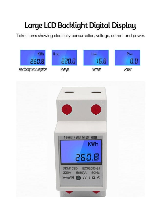 NIBEMINENT Single Phase Energy Meter Multicolour - Image 5