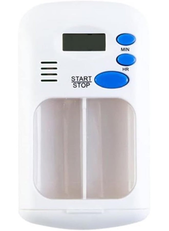 Electronic Reminder Medicine Box, Pill Box Medicine Holder Portable Smart Timing Double Grid Pill Box Electronic Reminder Timing Alarm Clock - Image 1