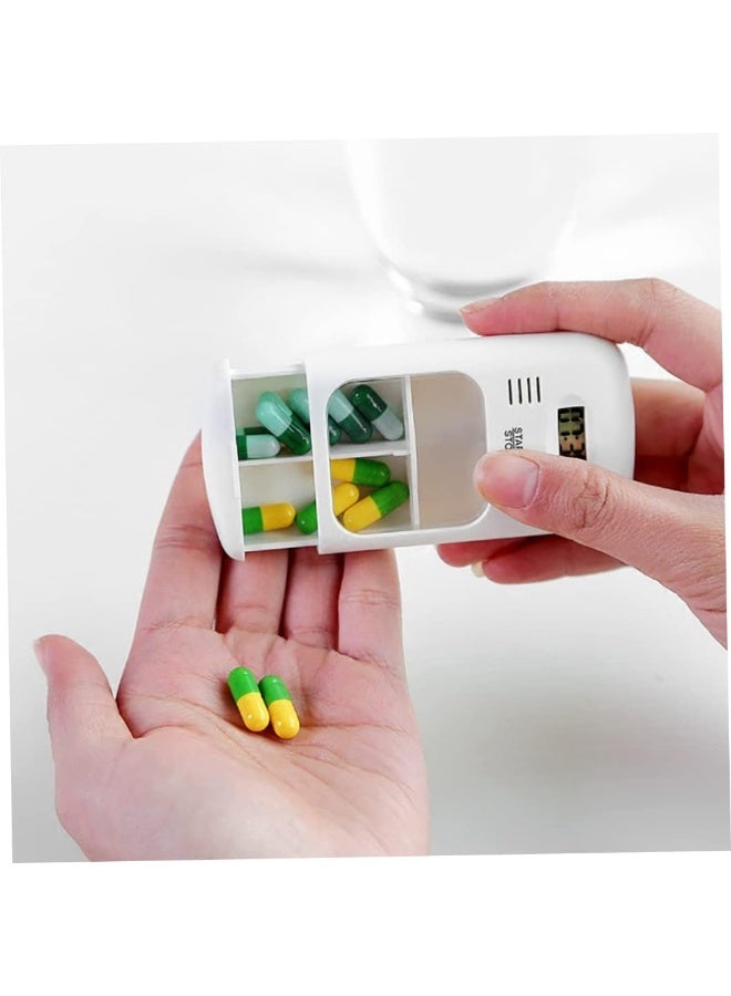 Electronic Reminder Medicine Box, Pill Box Medicine Holder Portable Smart Timing Double Grid Pill Box Electronic Reminder Timing Alarm Clock - Image 5