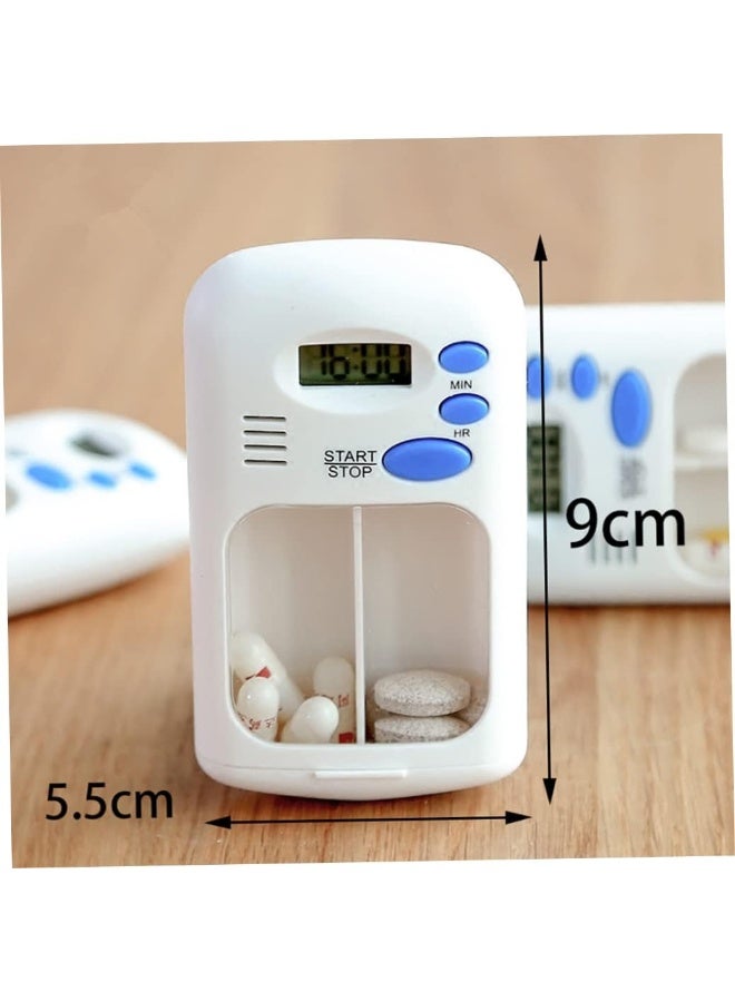Electronic Reminder Medicine Box, Pill Box Medicine Holder Portable Smart Timing Double Grid Pill Box Electronic Reminder Timing Alarm Clock - Image 2