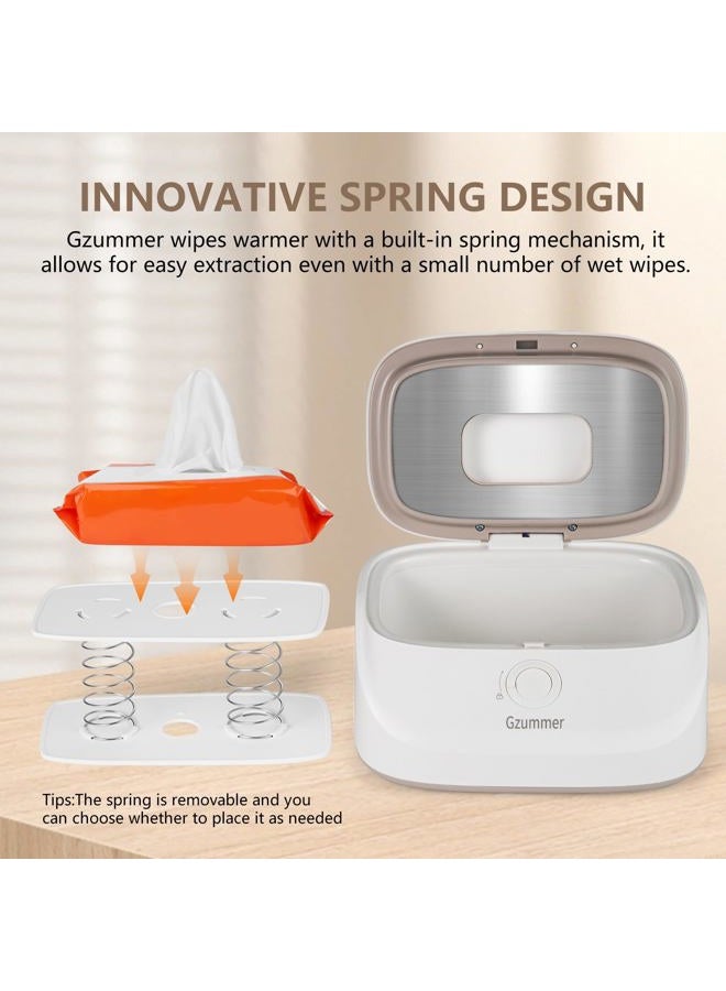 Gzummer Baby Wipe Warmer, Wipe Warmer and Baby Wet Wipes Dispenser, 3 Temperature Control Large Capacity Wipes Warmer for Babies with Night Light (Gray+White) - Image 2