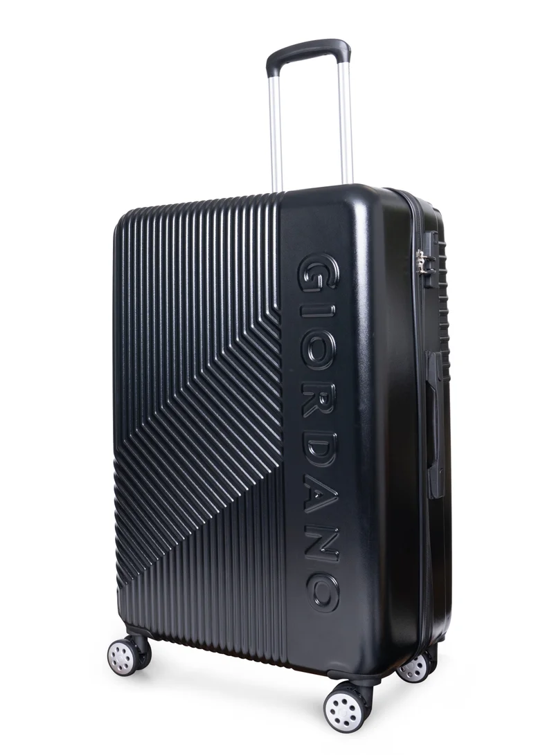 GIORDANO GIORDANO Logo Series Upgraded Luggage Set Black, 3 Piece ABS Hard Shell Lightweight Durable 4 Double Wheels Suitcase Trolley Bag With Secure 3 Digits Number Lock. (20/24/28 INCH )