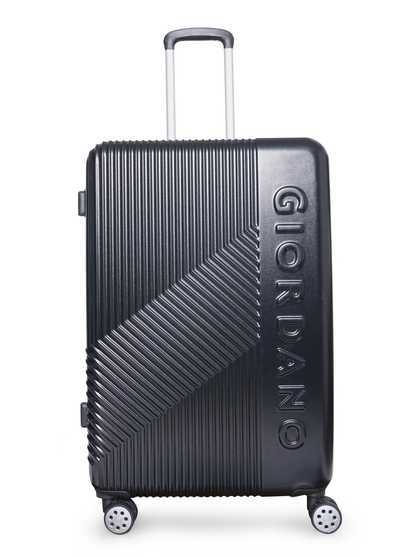 GIORDANO GIORDANO Logo Series Upgraded Luggage Set Black, 3 Piece ABS Hard Shell Lightweight Durable 4 Double Wheels Suitcase Trolley Bag With Secure 3 Digits Number Lock. (20/24/28 INCH )