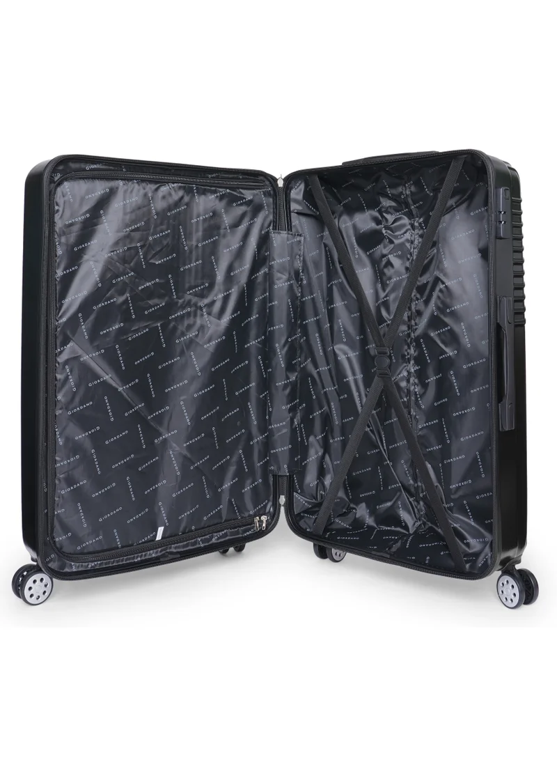 GIORDANO GIORDANO Logo Series Upgraded Luggage Set Black, 3 Piece ABS Hard Shell Lightweight Durable 4 Double Wheels Suitcase Trolley Bag With Secure 3 Digits Number Lock. (20/24/28 INCH )