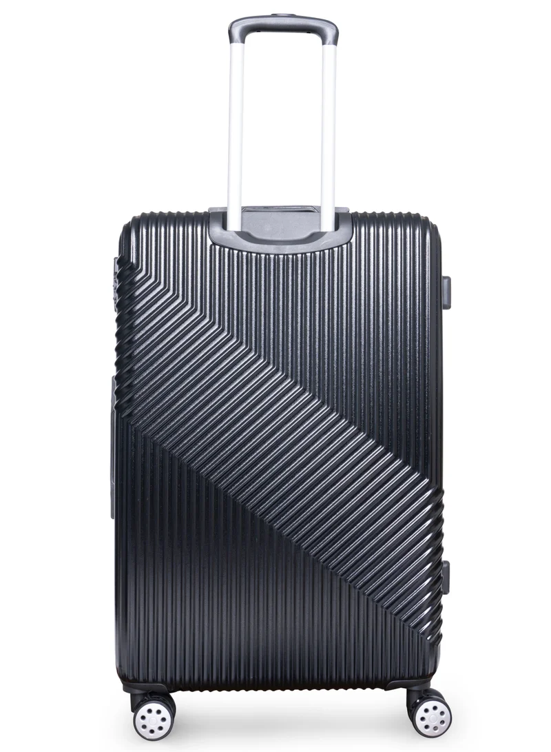 GIORDANO GIORDANO Logo Series Upgraded Luggage Set Black, 3 Piece ABS Hard Shell Lightweight Durable 4 Double Wheels Suitcase Trolley Bag With Secure 3 Digits Number Lock. (20/24/28 INCH )