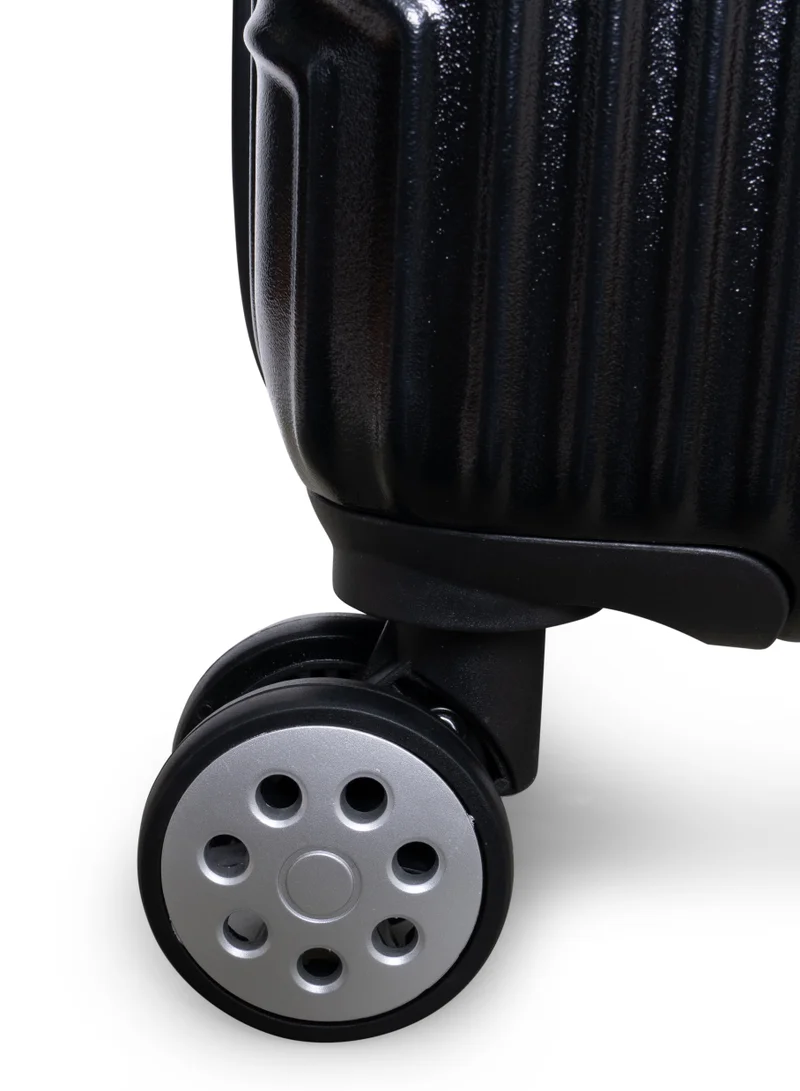 GIORDANO GIORDANO Logo Series Upgraded Luggage Set Black, 3 Piece ABS Hard Shell Lightweight Durable 4 Double Wheels Suitcase Trolley Bag With Secure 3 Digits Number Lock. (20/24/28 INCH )
