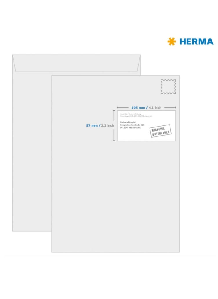 Herma Multipurpose Self Adhesive Labels, 10 Labels Per A4 Sheet, 1000 Labels for Laser and Inkjet Printers, Large, 105 x 57mm  - Image 4