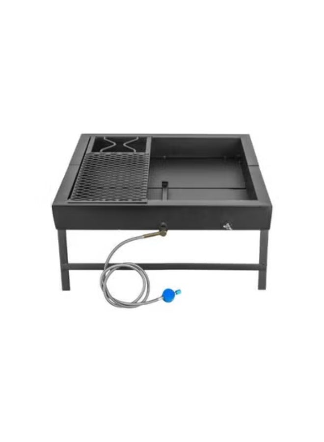 الغافة منقل فحم مربع للشواء قابل للطي، شواية فحم محمولة للرحلات و التخييم مع حقيبة لسهولة الحمل, لون - Image 3