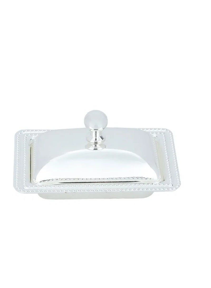 Alsaif Gallery Al Saif Gallery steel date, rectangular, with lid, 12.3 cm - silver - Image 2
