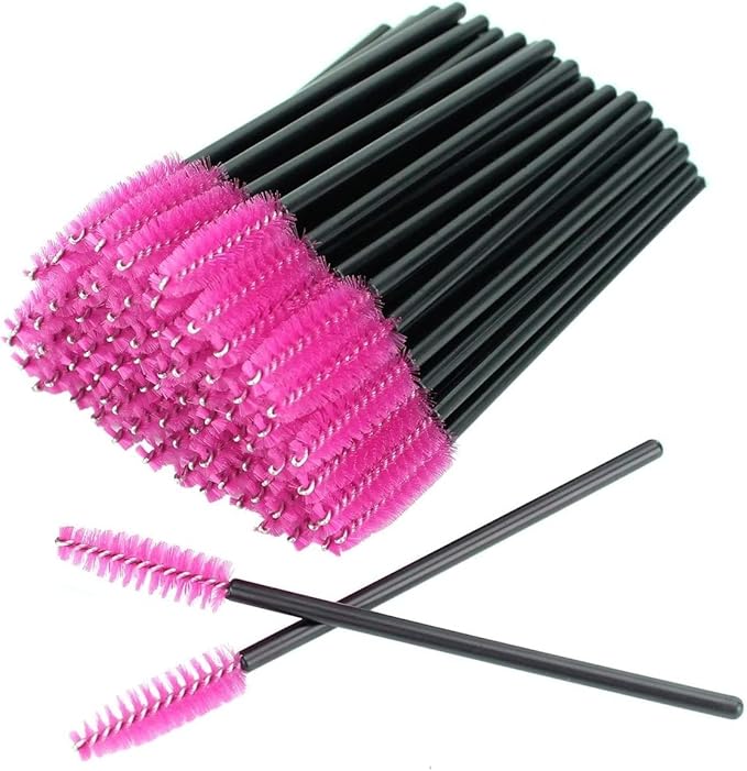 MISKEEN Mascara Wands Bulk Disposable Eyelash Eye Brow Brushes Applicator Spoolie Applicator Lash Extensions Makeup Black Silver Pink Red Tool Set BLACK 500 - Image 2