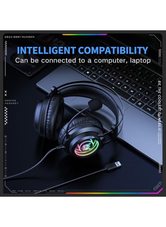 onikuma X80 Abyss Mirror Wired RGB Gaming Headphone with Microphone - Image 5