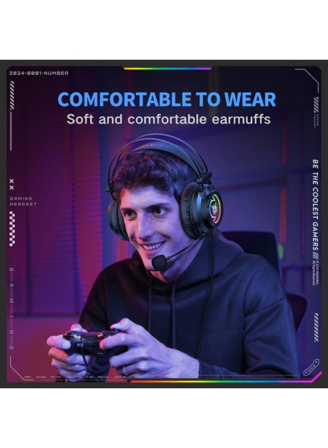 onikuma X80 Abyss Mirror Wired RGB Gaming Headphone with Microphone - Image 3