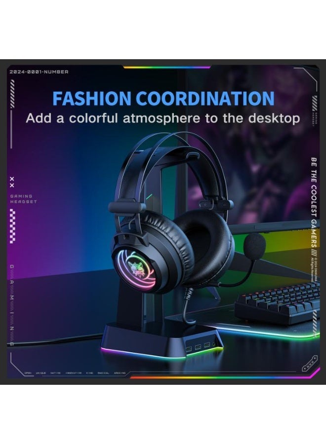 onikuma X80 Abyss Mirror Wired RGB Gaming Headphone with Microphone - Image 4