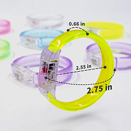M.best 14pcs Glow Bracelets with 14pcs Spare Batteries Glow in The Dark Bracelets Toys for Party Favors - Image 4