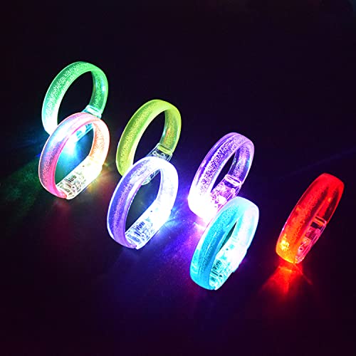 M.best 14pcs Glow Bracelets with 14pcs Spare Batteries Glow in The Dark Bracelets Toys for Party Favors - Image 2