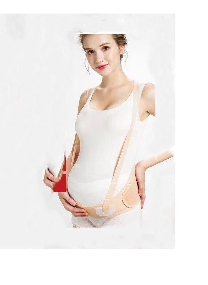 Mmmon Maternity Belt,Mommy Belt With Shoulder Straps Adjustable Pregnancy Harness Pregnant Maternity Belly  Back Support Belt(Skin Colour) - Image 1