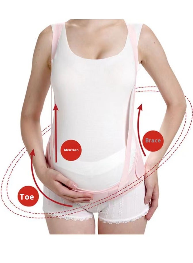 Mmmon Maternity Belt,Mommy Belt With Shoulder Straps Adjustable Pregnancy Harness Pregnant Maternity Belly  Back Support Belt(Skin Colour) - Image 2
