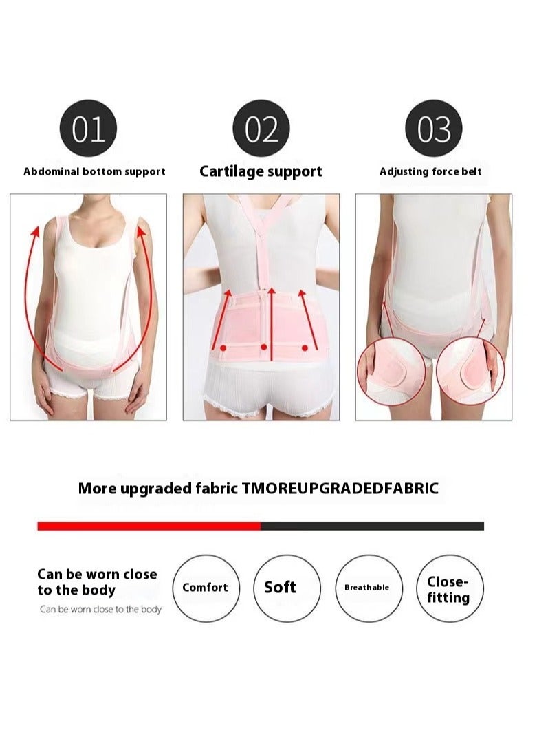 Mmmon Maternity Belt,Mommy Belt With Shoulder Straps Adjustable Pregnancy Harness Pregnant Maternity Belly  Back Support Belt(Skin Colour) - Image 3