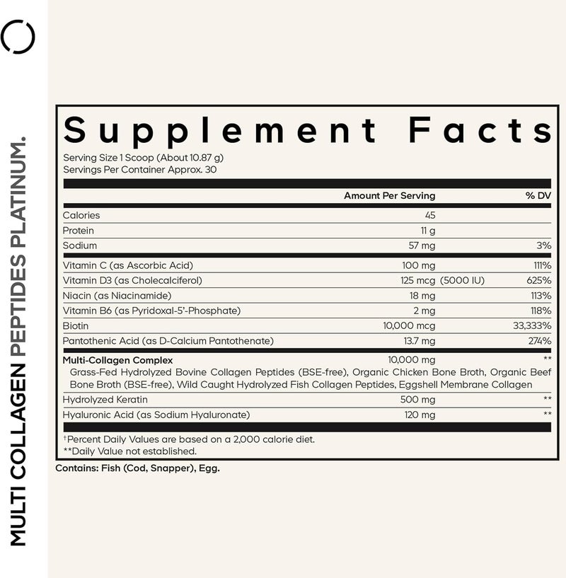 Codeage Multi Collagen for Women  Men Biotin 10000mcg Keratin Protein Powder Vitamin C B6 D3 Hyaluronic Acid Niacin  Hydrolyzed Collagen Coffee Creamer 5 Types  Unflavored  NonGMO  115oz - Image 2