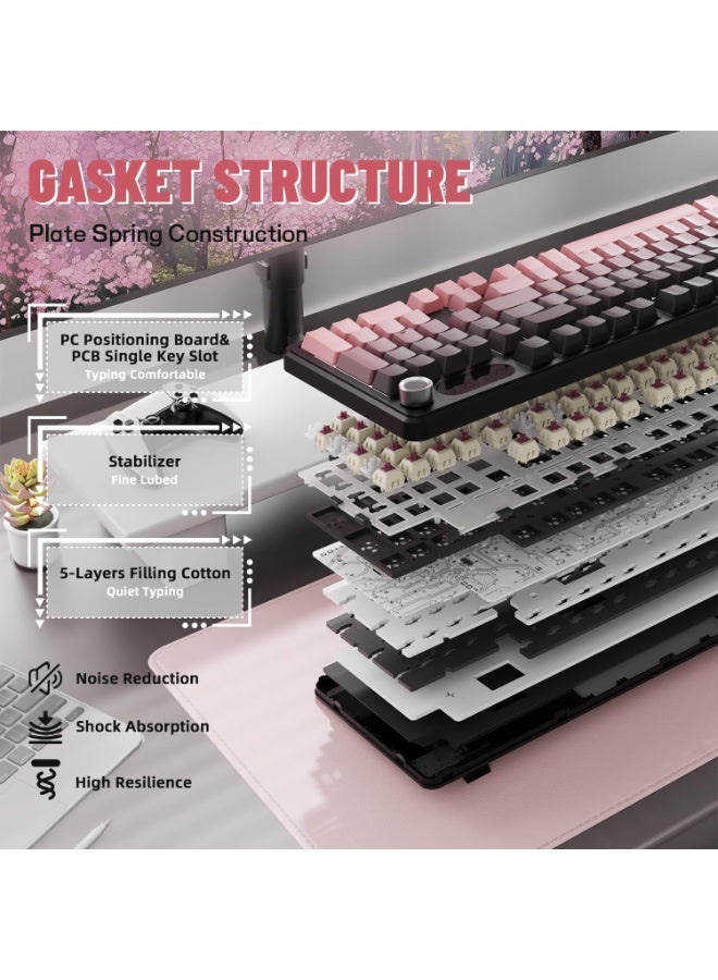 هجوم القرش كيبورد ميكانيكي لاسلكي اتاك شارك X98 برو مع شاشة ومقبض 2.4G/USB-C/بلوتوث 5.0 قابل للتبديل السريع 102 مفتاح، كيبورد العاب باضاءة RGB للكمبيوتر وماك وبلاي ستيشن 4 واكس بوكس - Image 5