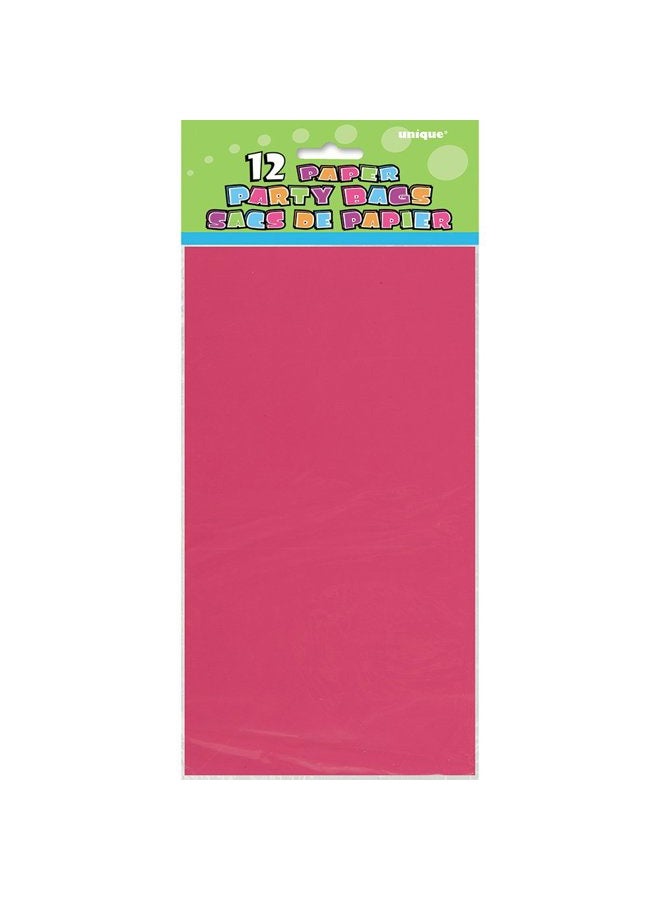 Unique Vibrant Hot Pink Paper Party Bags (Pack of 12) - Premium Quality, Perfect for Celebrations & Gifts - Image 2