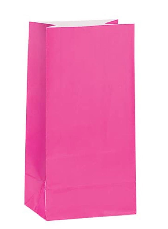 Unique Vibrant Hot Pink Paper Party Bags (Pack of 12) - Premium Quality, Perfect for Celebrations & Gifts - Image 3