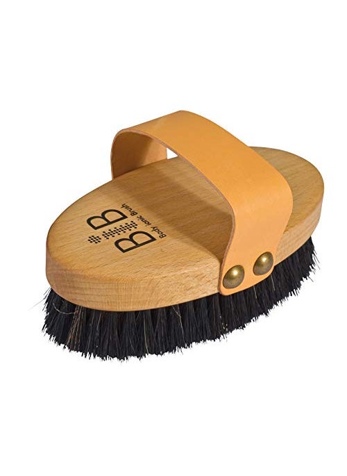 REDECKER Redecker Fine Bronze Wire/Horsehair Massage Brush Body Ionic with Oiled Beechwood Handle, 5-3/8-Inches 