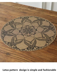 Kutis 4-Piece Dining Table Decorative Placemats PVC Black/Brown 37.5 Centimeter  - Image 3