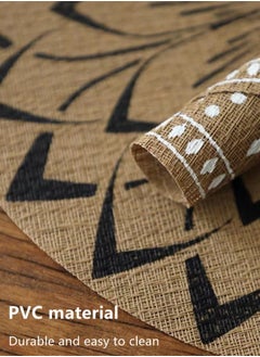Kutis 4-Piece Dining Table Decorative Placemats PVC Black/Brown 37.5 Centimeter  - Image 4