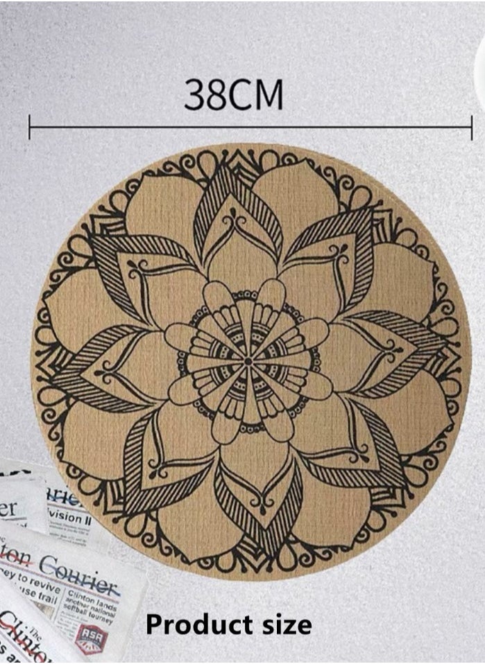 Kutis 4-Piece Dining Table Decorative Placemats PVC Black/Brown 37.5 Centimeter  - Image 5