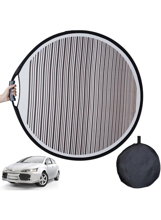 Excefore Dent Reflector Board With Storage Bag, 80Cm Striped Light Reflector Board, Flexible Foldable Dent Panel, Dent Fix Tool For Vehicle Door Scratch And Hail Damage Car Dent Check Tool, Black - Image 1